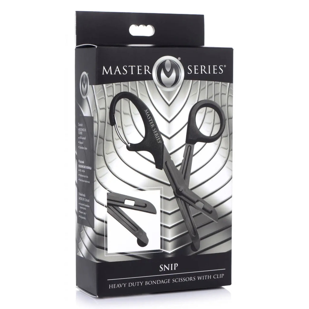 Black Master Series® Snip Heavy Duty Bondage Safety Scissors with Clip