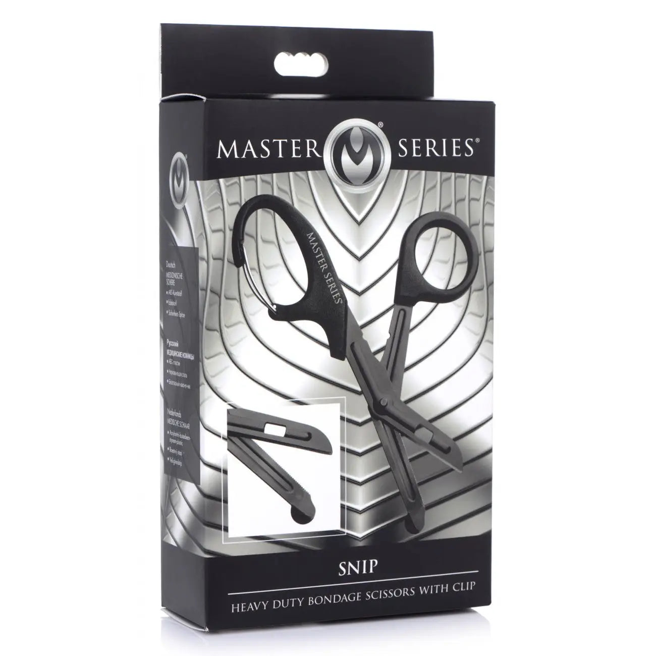 Black Master Series® Snip Heavy Duty Bondage Safety Scissors with Clip