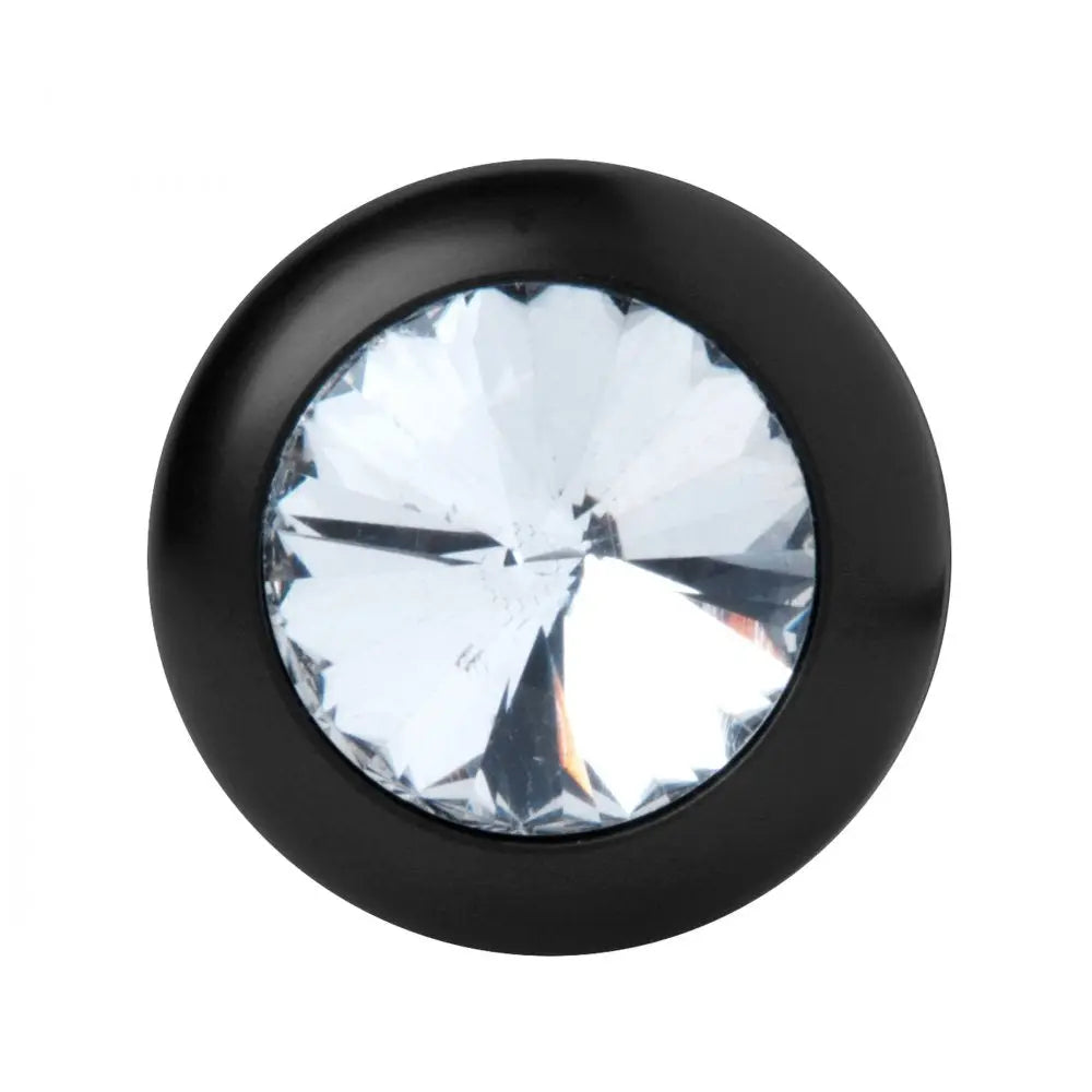 Master Series® Spade Petite Jewel Aluminum Anal Plug - Black - Butt