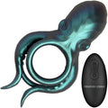 XR Brands® Octo-Grip Triple Motor Vibrating C-Ring with Remote Teal