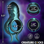 XR Brands® Octo-Grip Triple Motor Vibrating C-Ring with Remote Teal