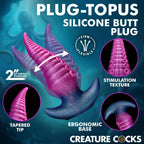 XR Brands® Plugtopus Tentacle Silicone Butt Plug | Tapered Dual-Texture Body-Safe Multicolor