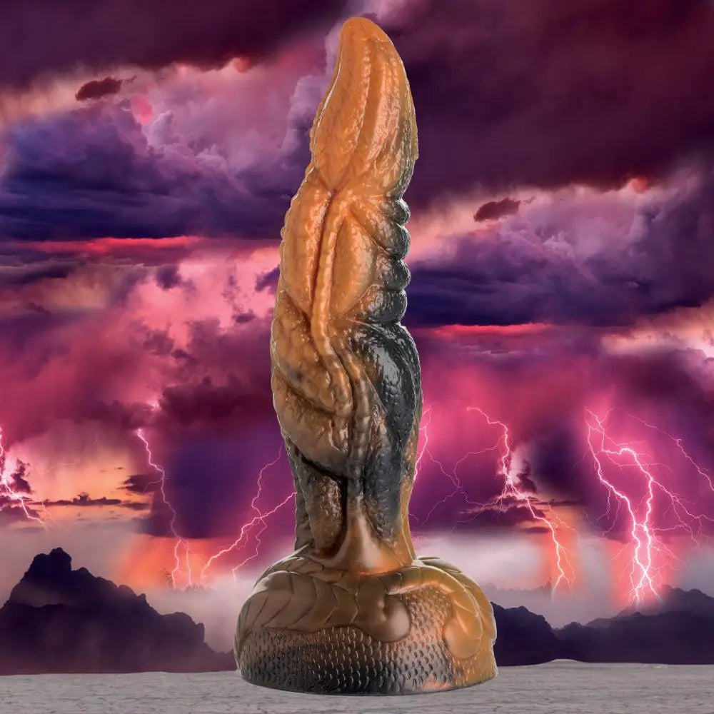 Ravager Rippled Tentacle Silicone Dildo - Orange