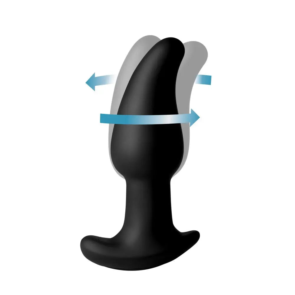 Rimmers™ Gyro - M 10X Curved Rimming Plug With Remote - Black - Butt