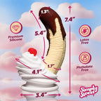 XR Brands® Simply Sweet Chocolate Dipped Banana Split Silicone Dildo – Suction Base G-Spot Curve Multicolor
