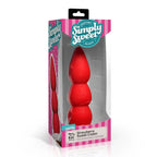 XR Brands® Simply Sweet Strawberry Cream Silicone Dildo – Suction Base Harness Compatible Red