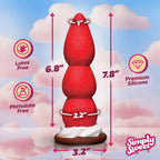 XR Brands® Simply Sweet Strawberry Cream Silicone Dildo – Suction Base Harness Compatible Red