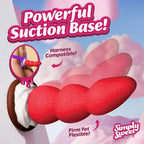 XR Brands® Simply Sweet Strawberry Cream Silicone Dildo – Suction Base Harness Compatible Red