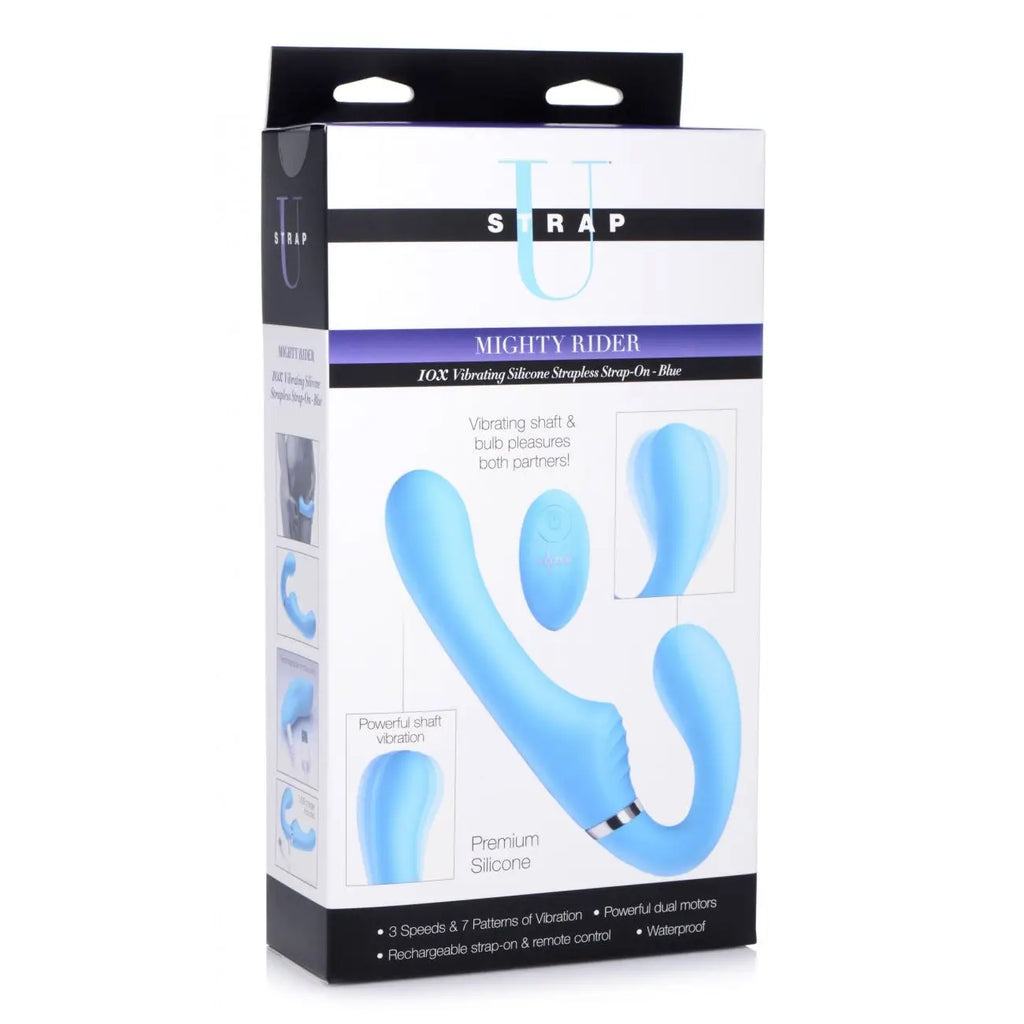 Strap U® 10X Remote Vibrating Silicone Strapless - on - Dildo