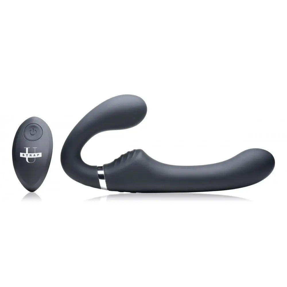 Strap U® 10X Remote Vibrating Silicone Strapless - on - Dildo