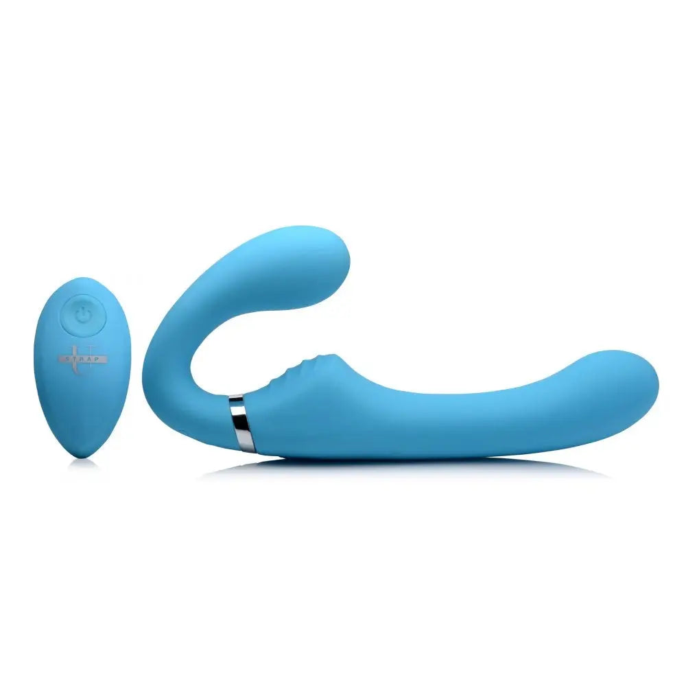 Strap U® 10X Remote Vibrating Silicone Strapless - on - Dildo