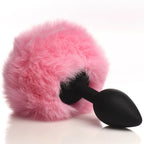 Pink Tailz Fluffy Bunny Tail Silicone Plug