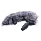 Tailz® Grey Fox Tail Vibrating Butt Plug - Gray