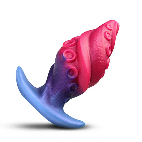XR Brands® Tentaplug Spiral Tentacle Butt Plug | Girthy Textured Body-Safe Silicone Multicolor
