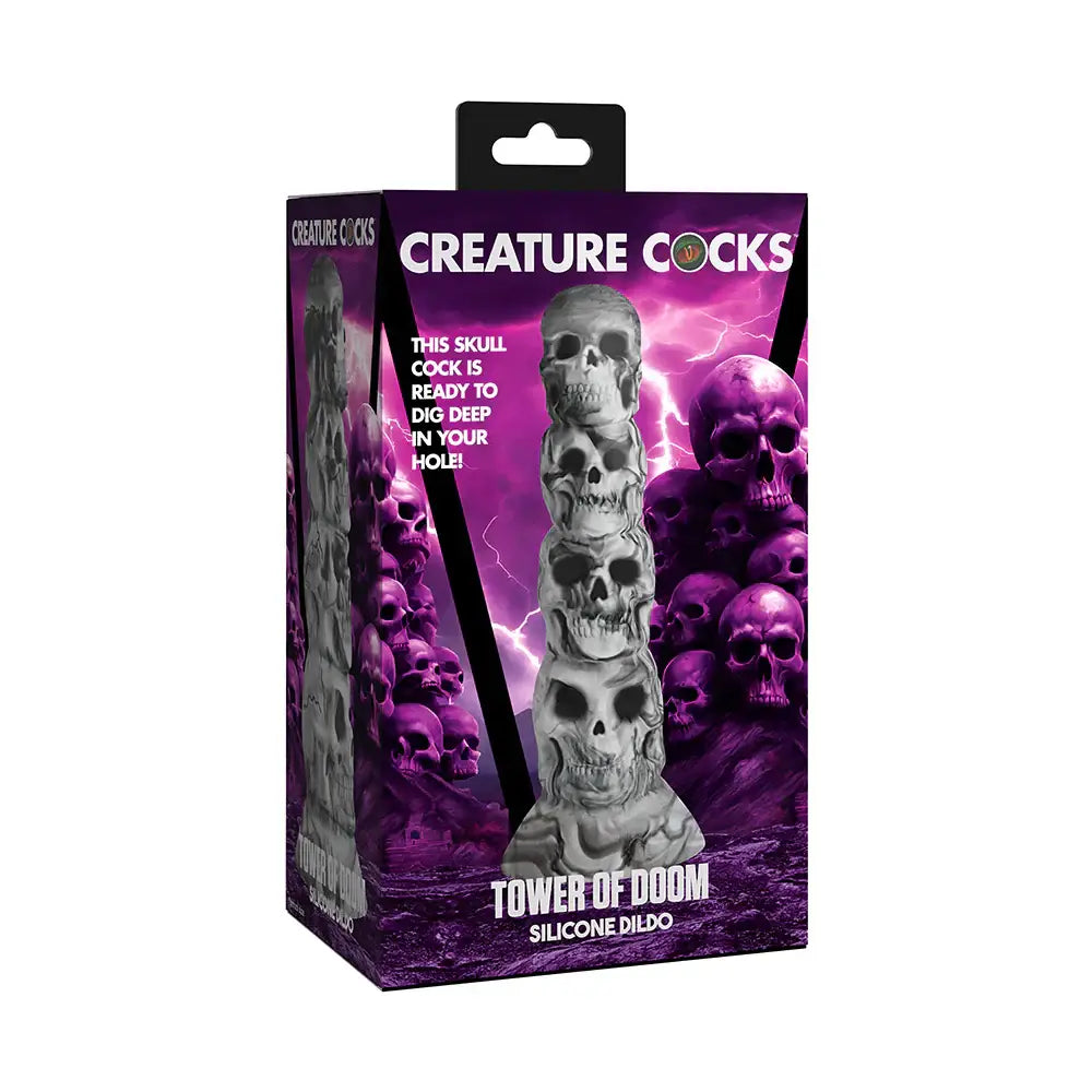 Tower of Doom Silicone Dildo - Gray