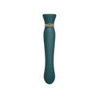 Queen G - Spot PulseWave Vibrator with Suction Sleeve - Green