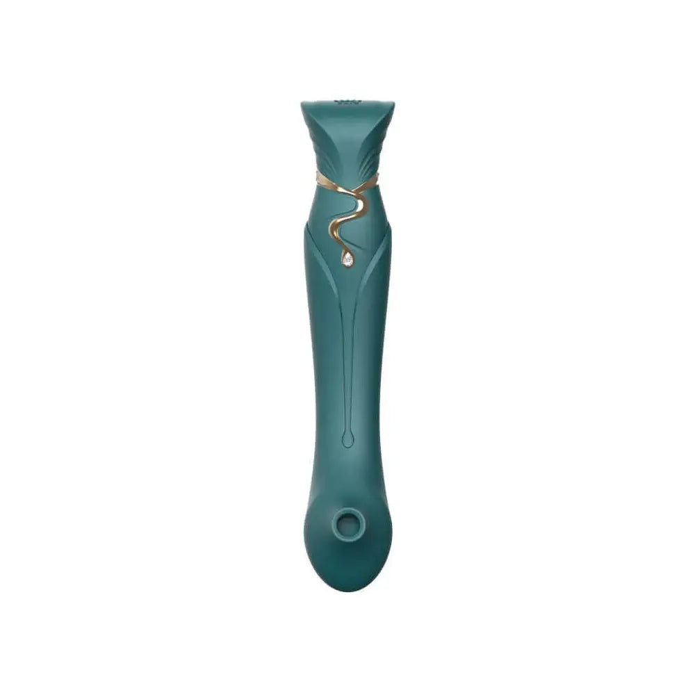 Queen G - Spot PulseWave Vibrator with Suction Sleeve - Green