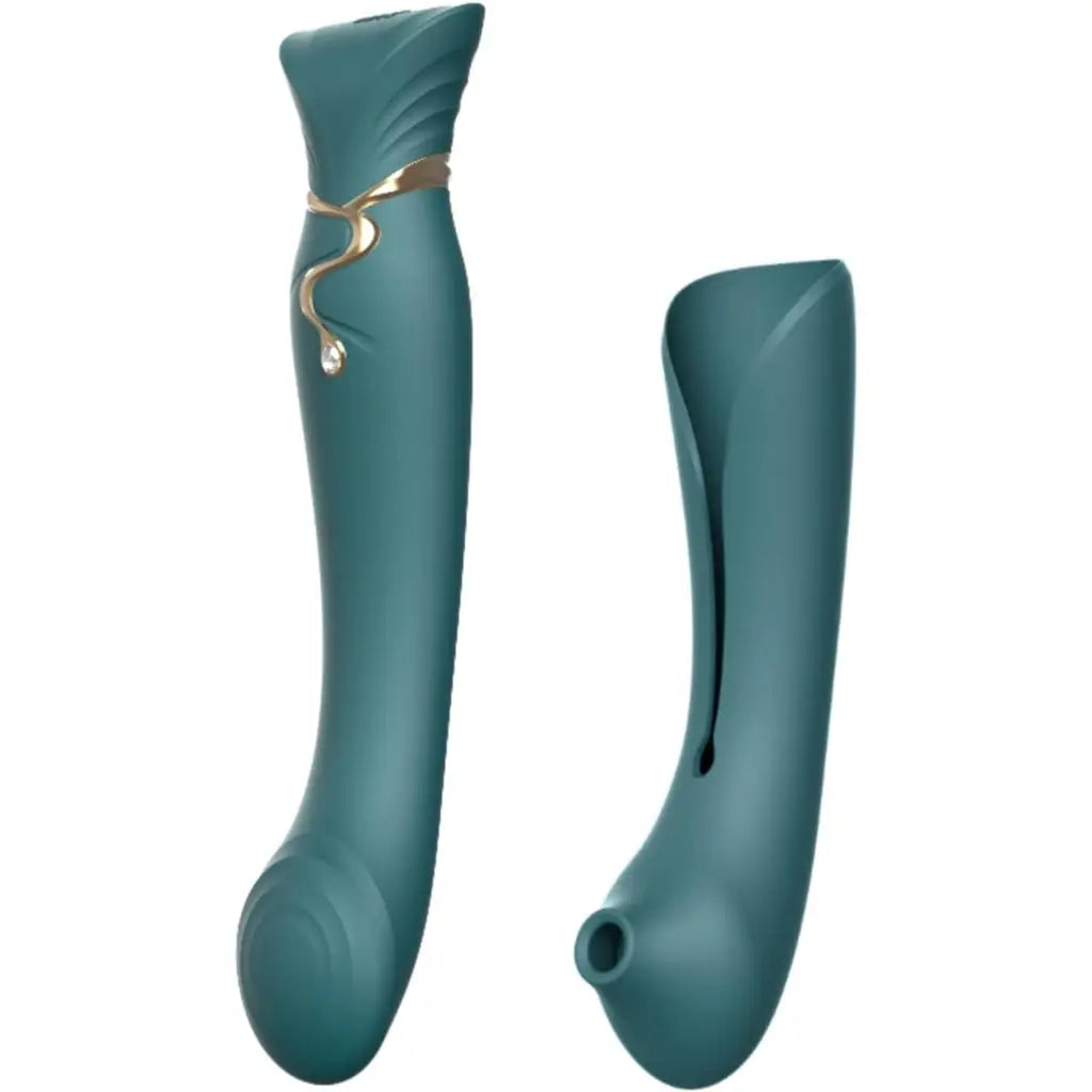 Zalo Queen G-Spot PulseWave™ Vibrator with Suction Sleeve Green