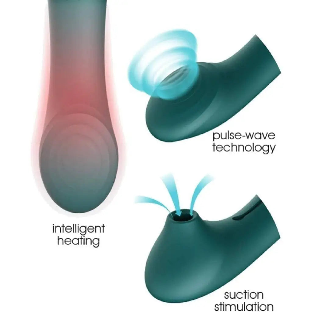 Zalo Queen G-Spot PulseWave™ Vibrator with Suction Sleeve Green