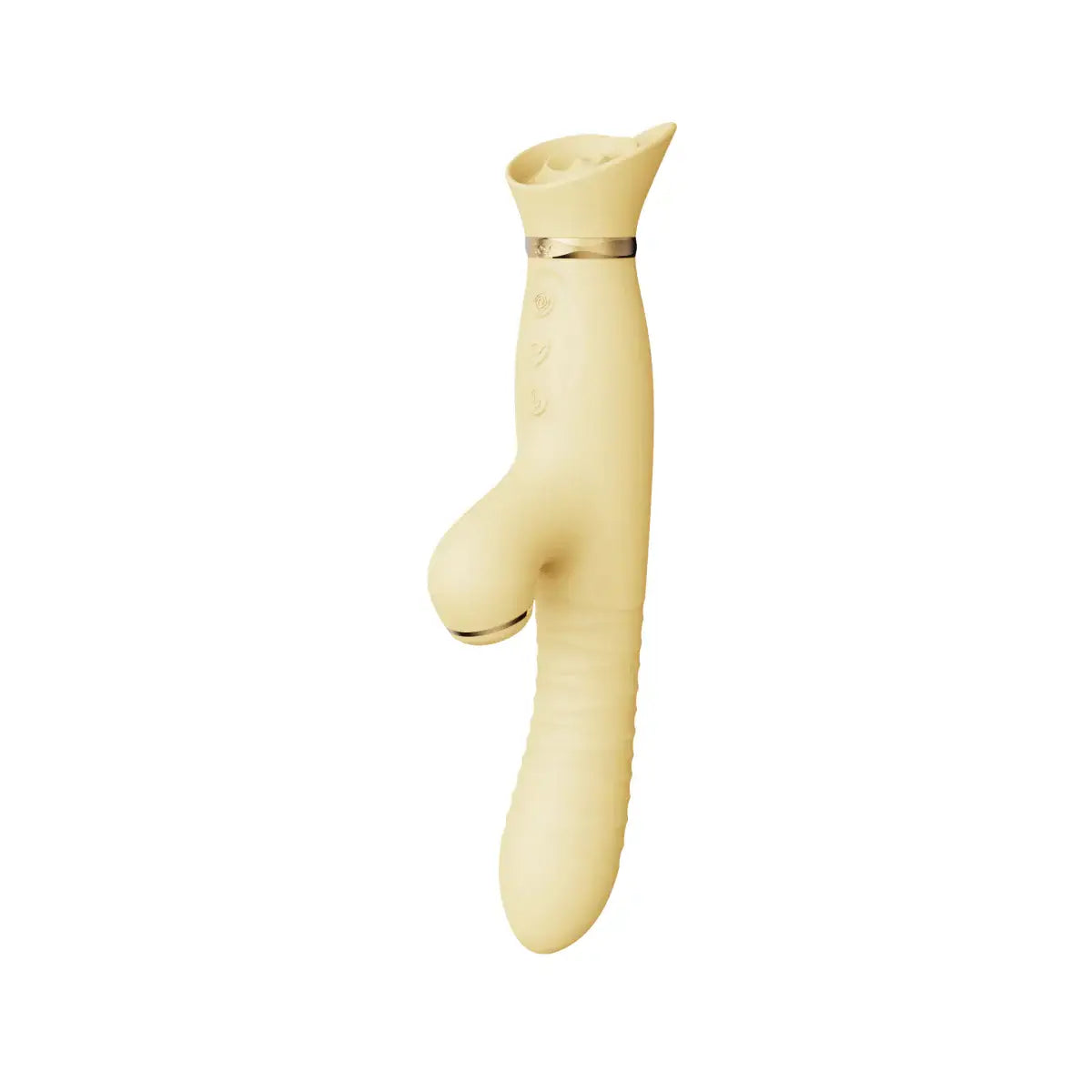 Rose Rabbit Thruster Vibrator - Yellow