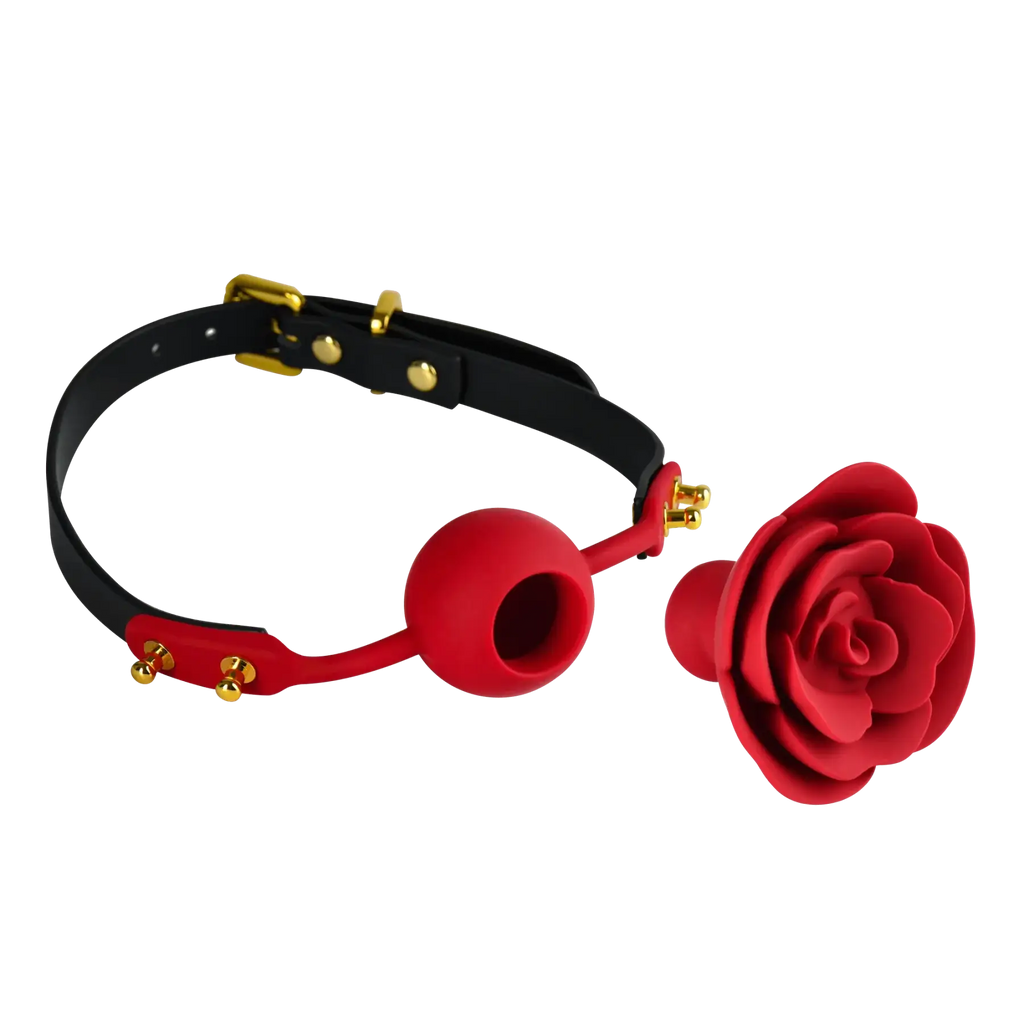 Zalo & UPKO Doll Designer Collection Rose Ball Gag - Red - Gags