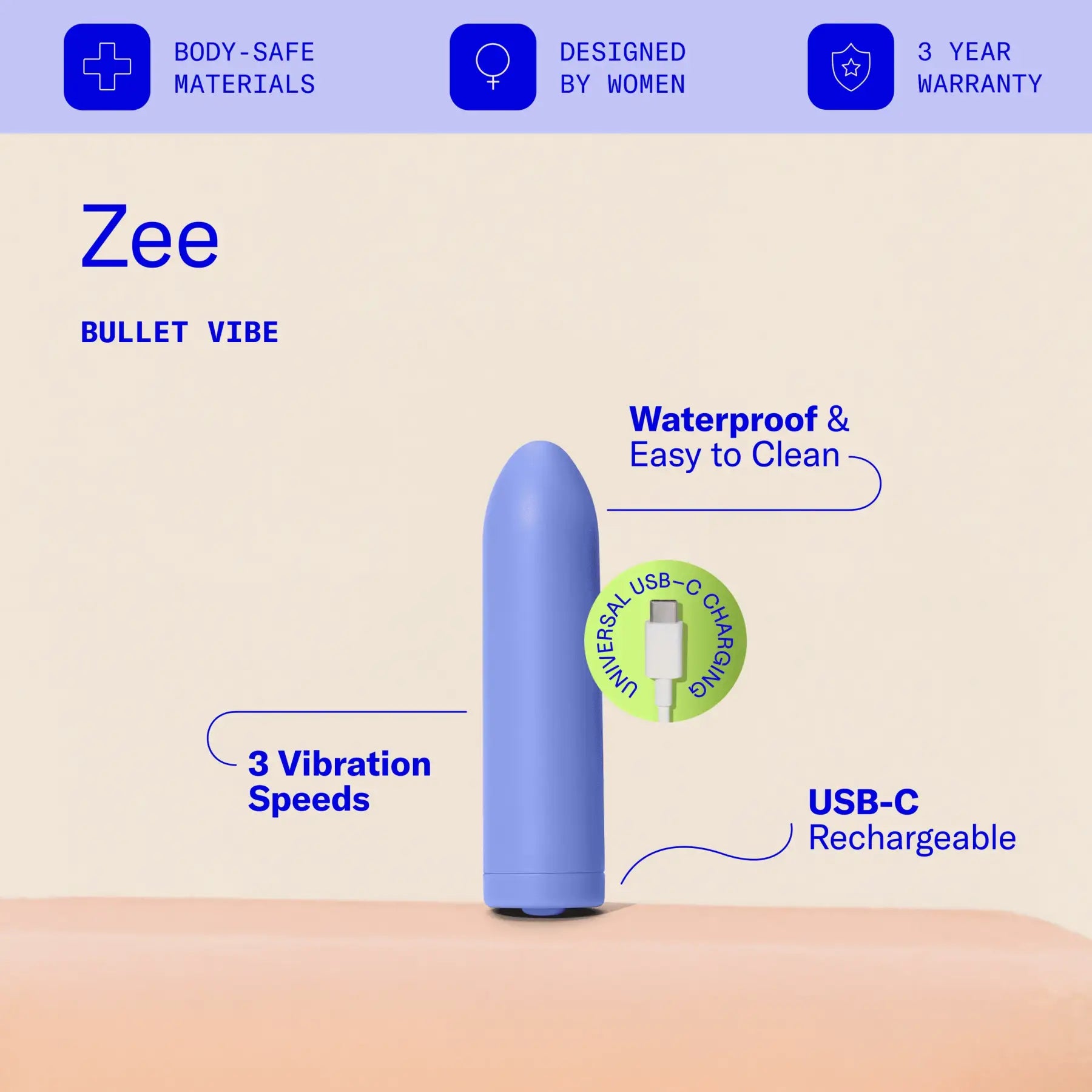 Dame Products Zee™ Bullet Vibrator Rolik®