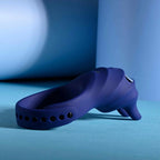 Adjustable Fun Ring Rechargeable Vibrating C-Ring with Remote - Blue