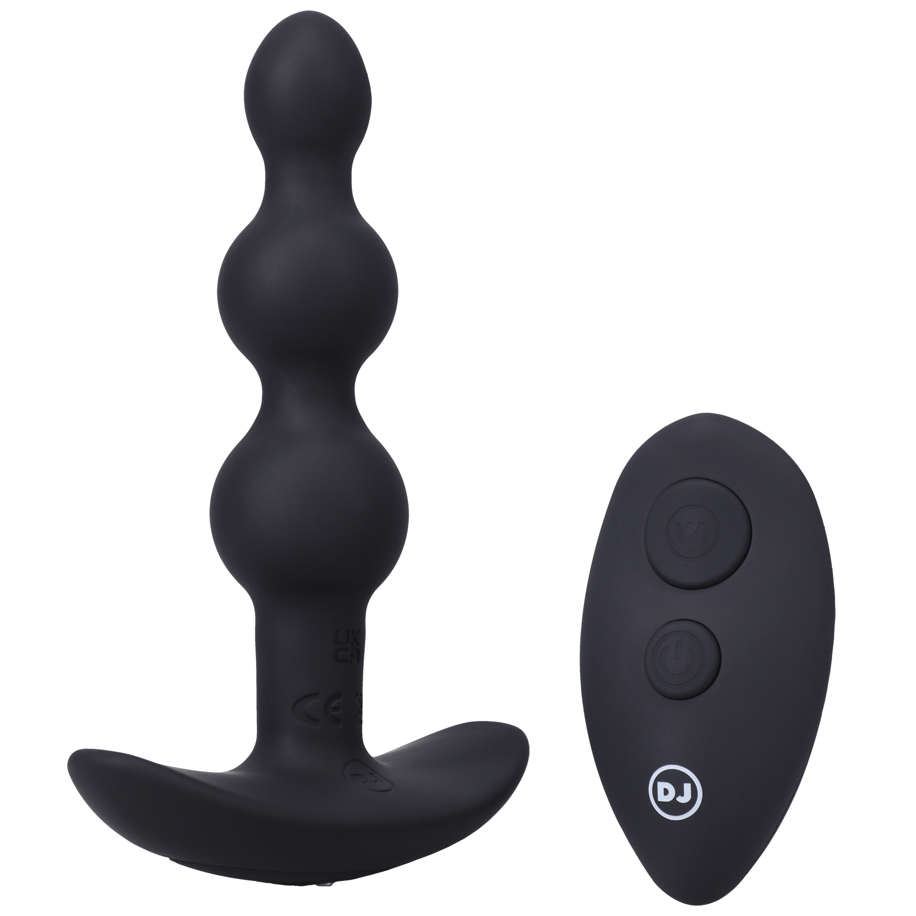 Doc Johnson® A-Play Beaded Vibe Rechargeable Silicone Anal Plug with Remote Black - Rolik®