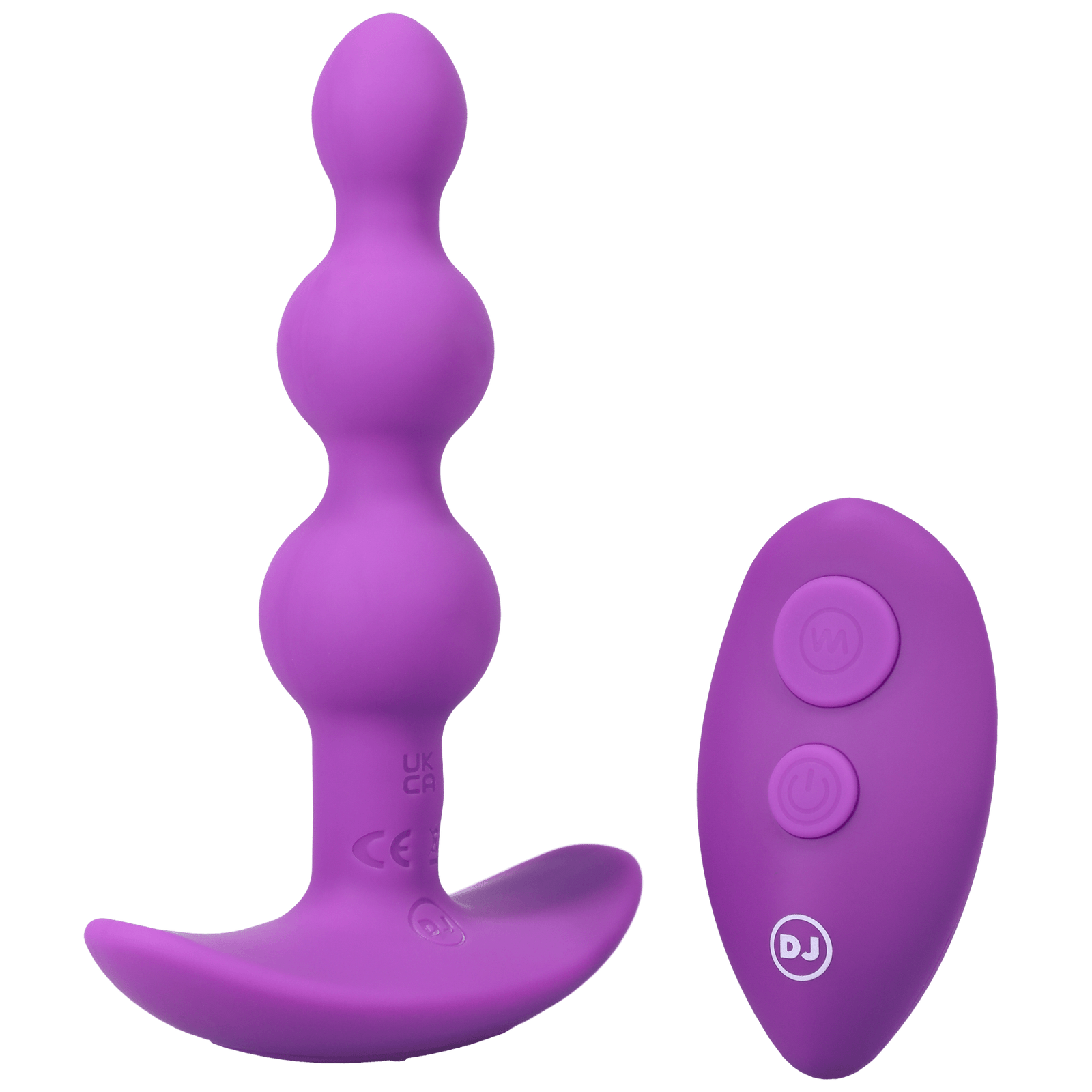 Doc Johnson® A-Play Beaded Vibe Rechargeable Silicone Anal Plug with Remote Purple - Rolik®