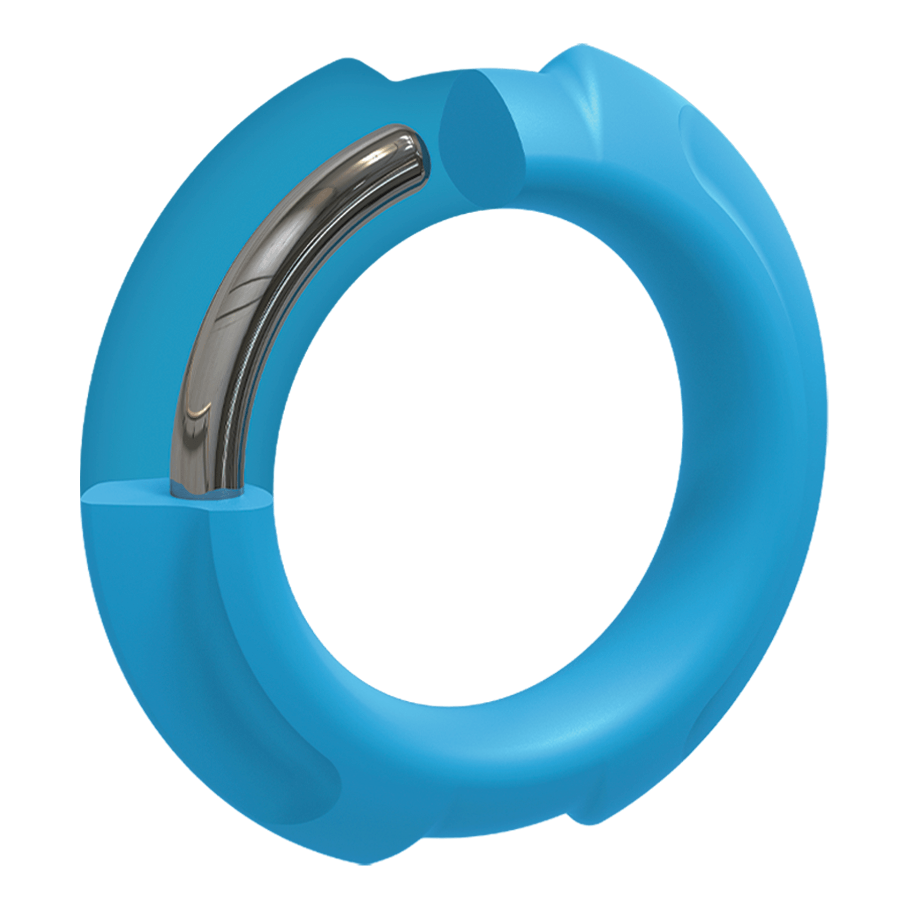Doc Johnson® OptiMALE FlexiSteel Silicone with Metal Core C-Ring 43mm Blue - Rolik®