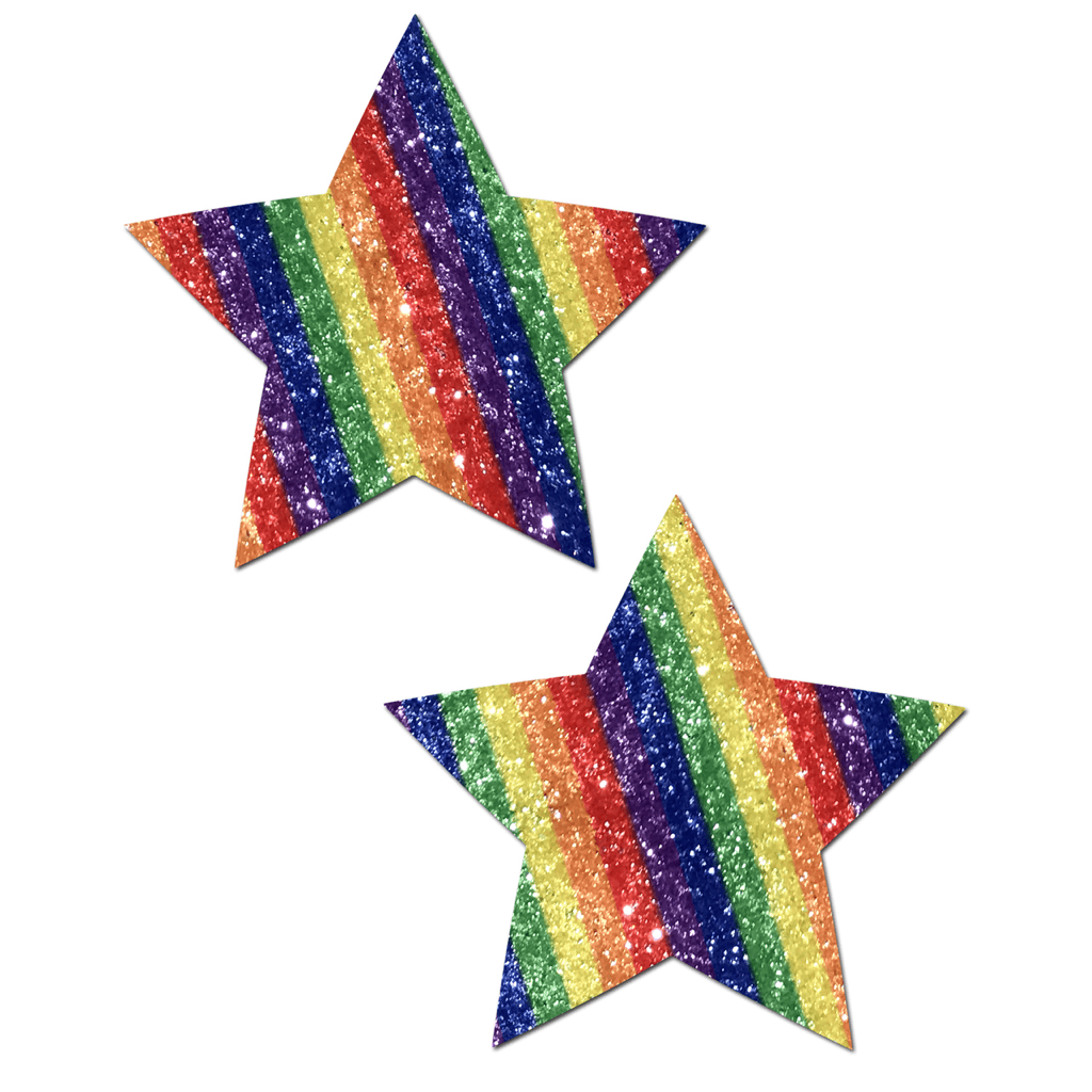 rainbow glitter stars
