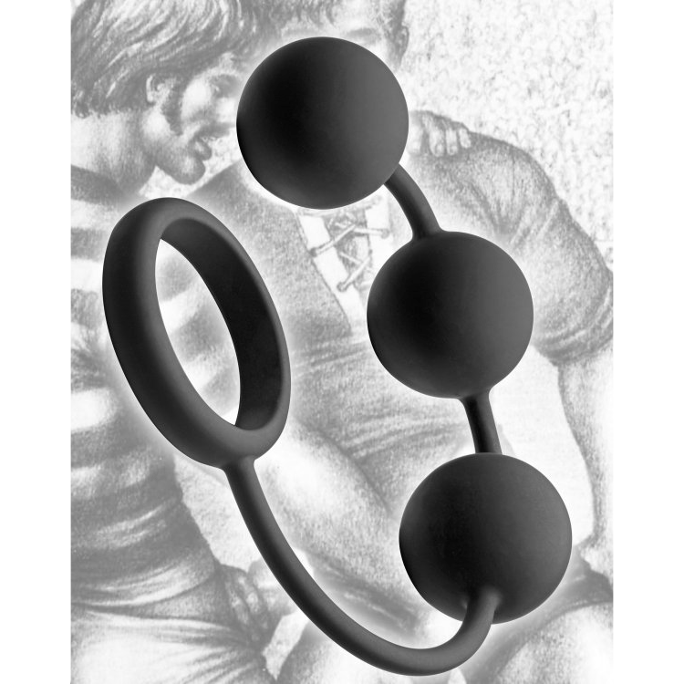 Tom of Finland Silicone C-Ring with 3 Weighted Balls - Rolik®
