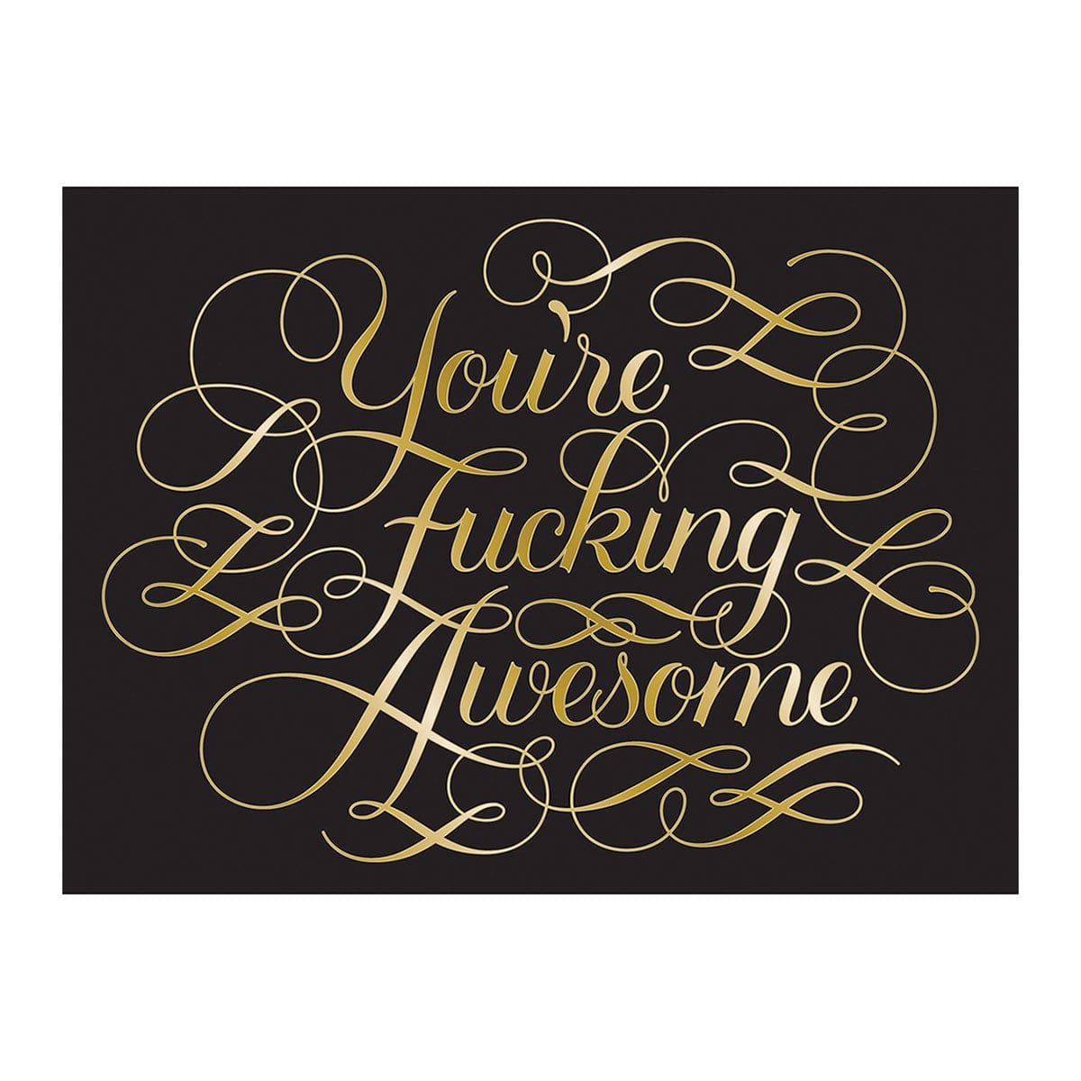 Calligraphuck You&#39;re F*cking Awesome Notecards 12-Pack by Chronicle Books - rolik