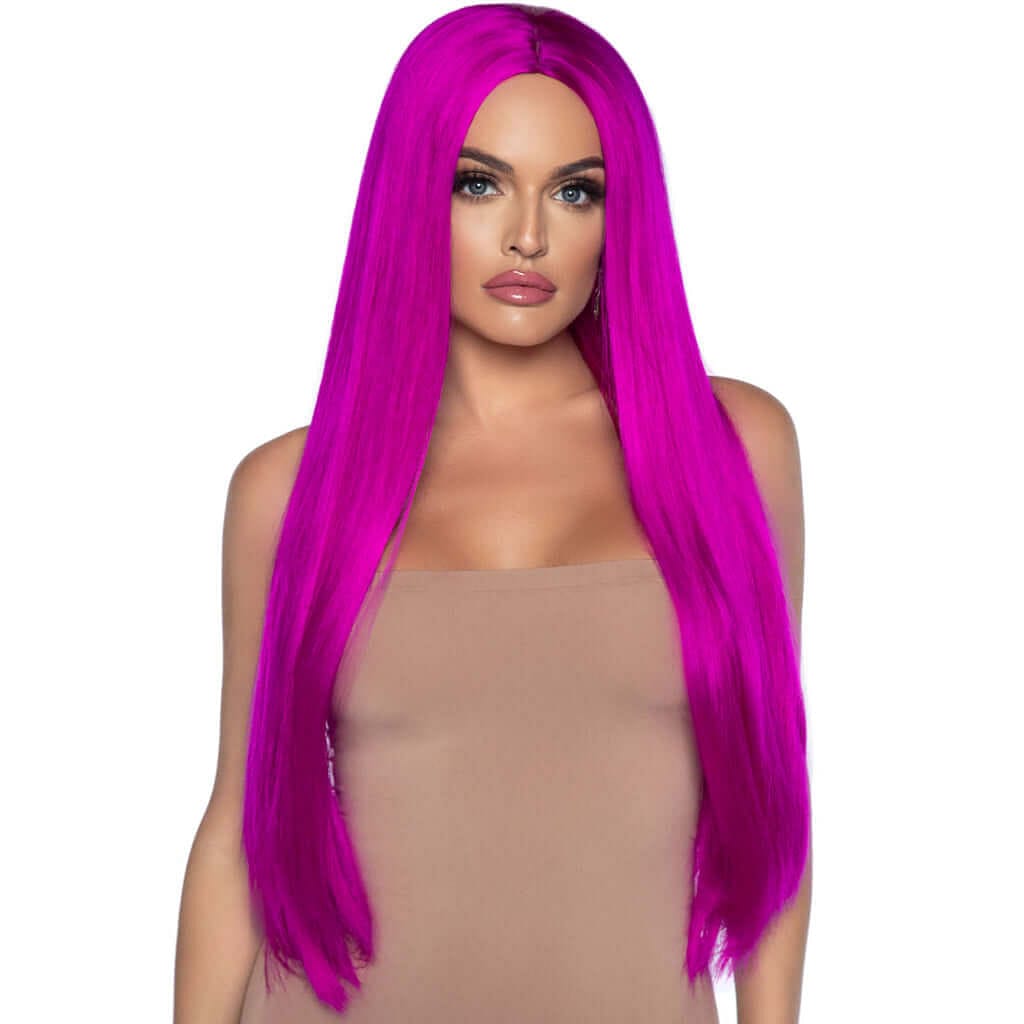 Leg Avenue® 33" Long Straight Center Part Wig Raspberry Red - Rolik®