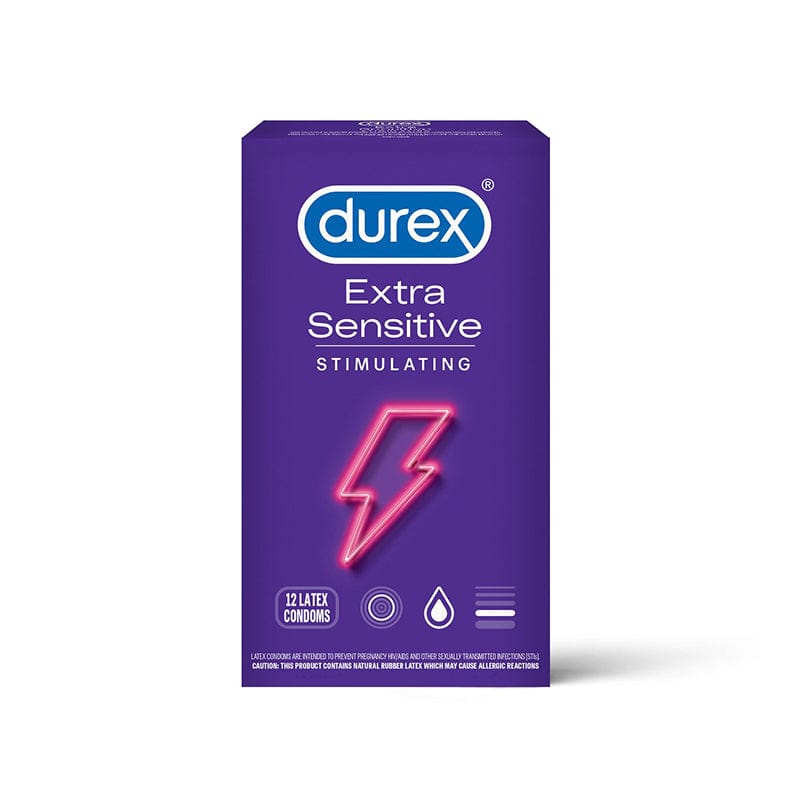 Durex® Extra Sensitive Stimulating Lubricated Condoms 12-Pack - Rolik®