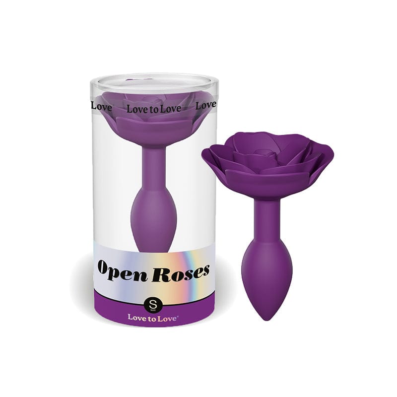 Love to Love® Open Roses Silicone Anal Plug Purple Small - Rolik®