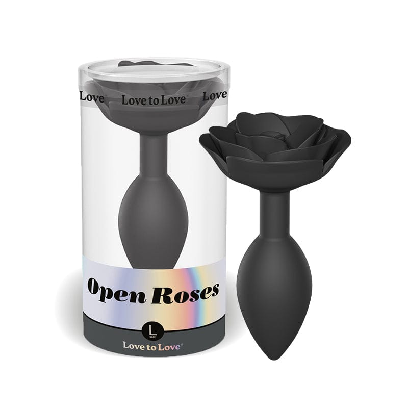 Love to Love® Open Roses Silicone Anal Plug Black Large - Rolik®