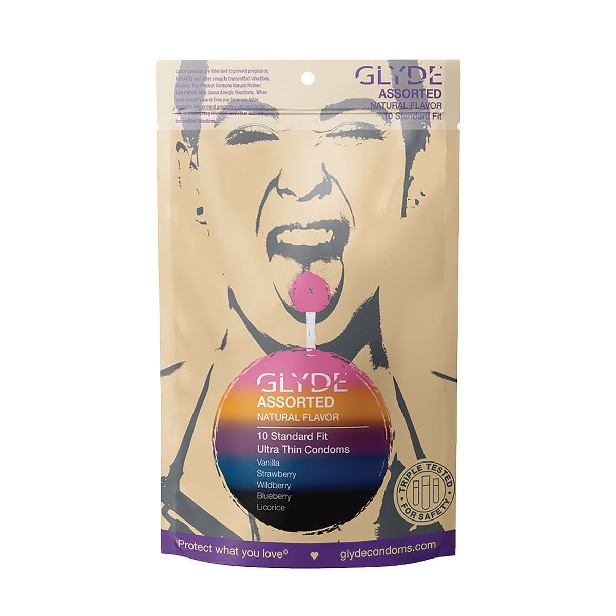 Glyde Organic Assorted Flavors Condoms 10-Pack - Rolik®