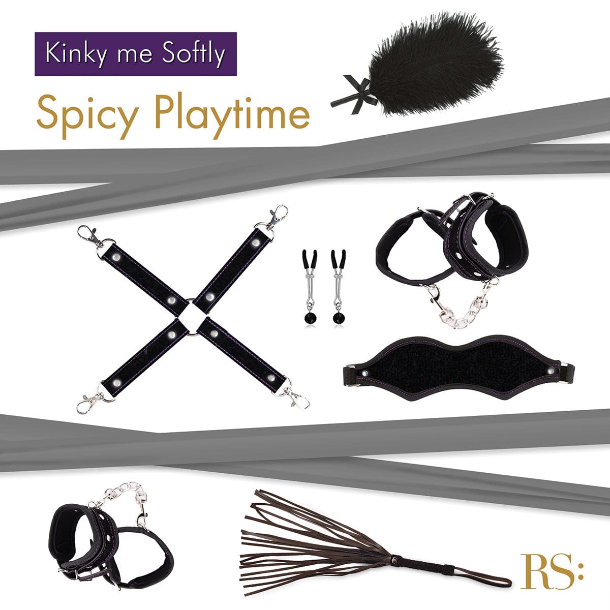 Rianne S Kinky Me Softly Bondage Kit Black - Rolik®