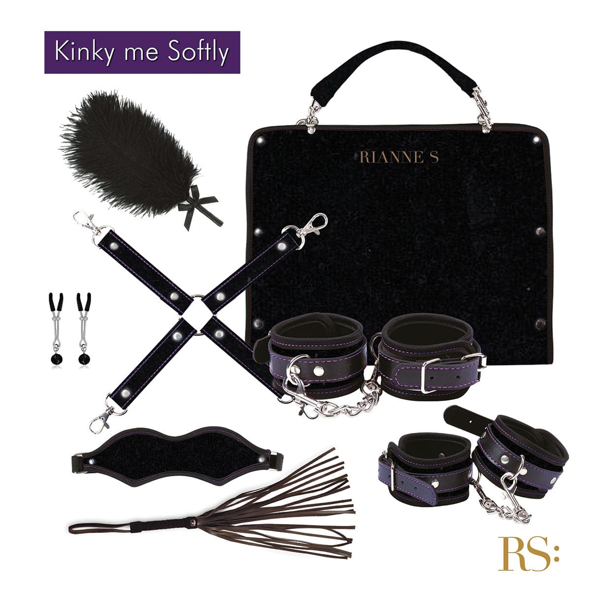 Rianne S Kinky Me Softly Bondage Kit Black - Rolik®
