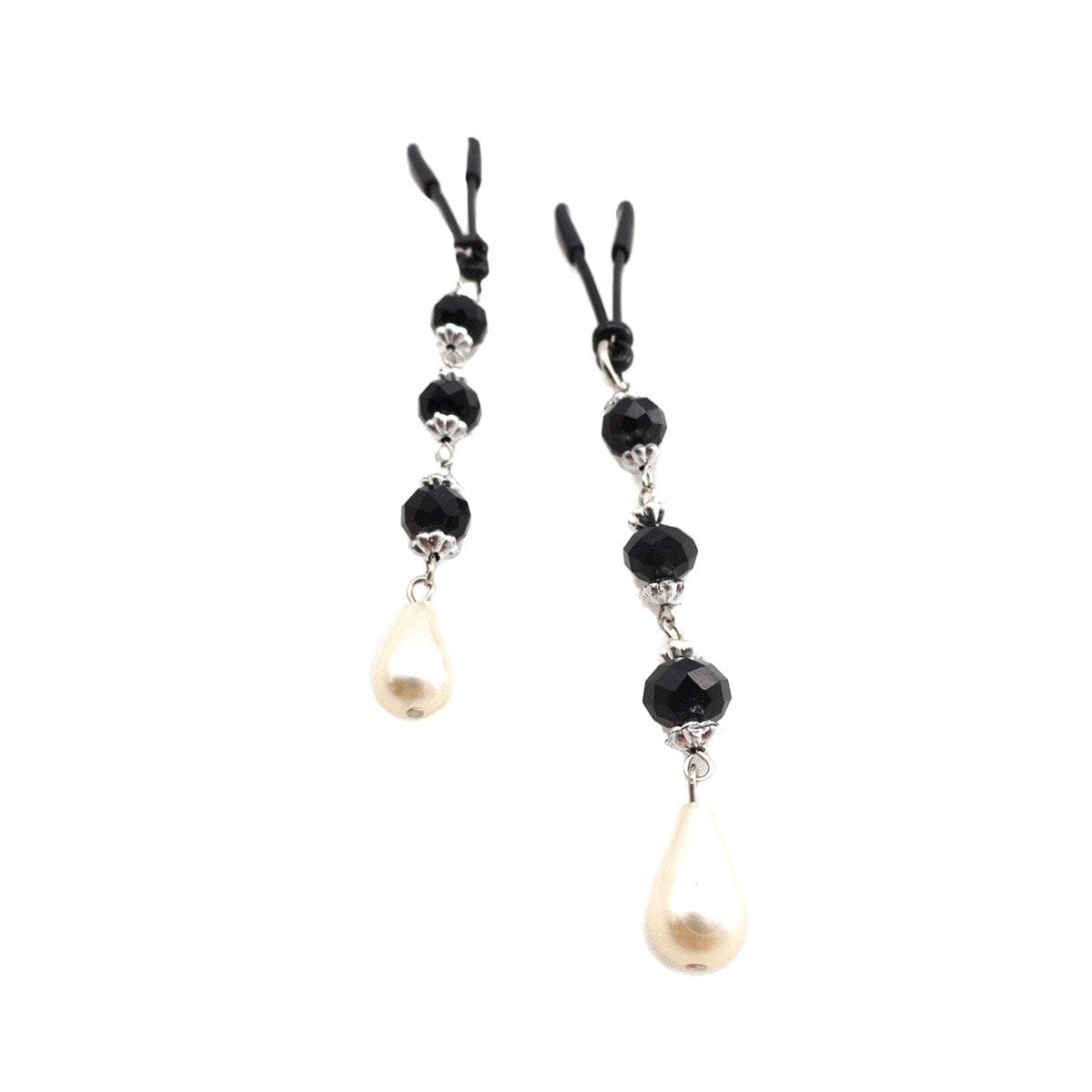 Pearl Black Beads Nipple Clamps by Bijoux de Nip - rolikBijoux de Nip Pearl Black Beads Nipple Clamps - Rolik®