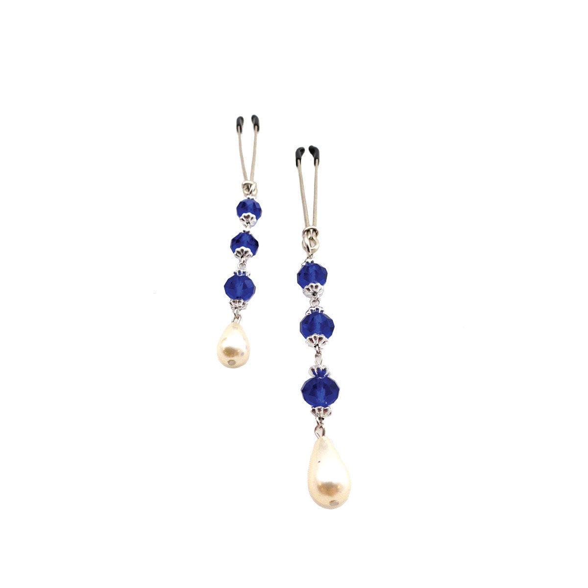 Bijoux de Nip Pearl Dark Blue Beads Nipple Clamps - Rolik®