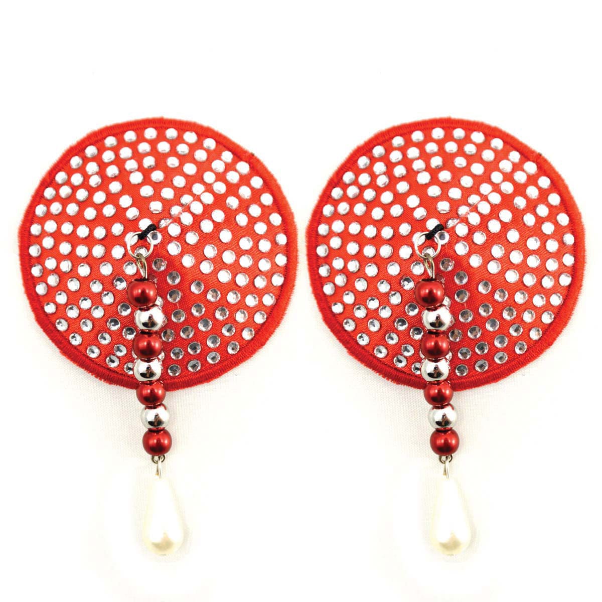 Round Red Crystal Pasties w/ Facet Beads by Bijoux de Nip - rolik