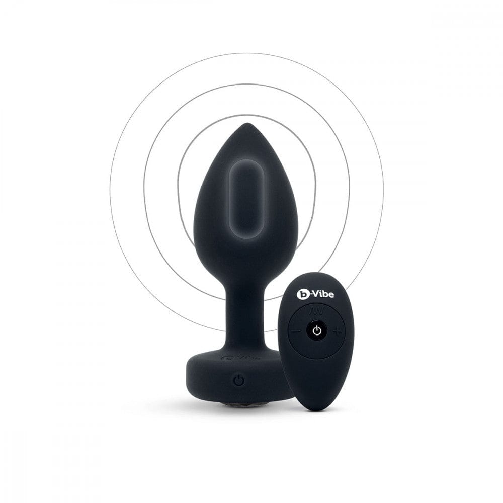 B-Vibe™ Vibrating Jewel Plug Medium/Large Black - Rolik®