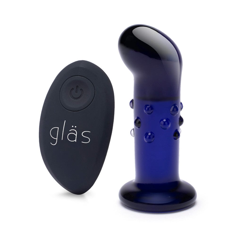 Gläs Remote Vibrating G-Spot/ P-Spot Glass Plug with Nubs - Rolik®