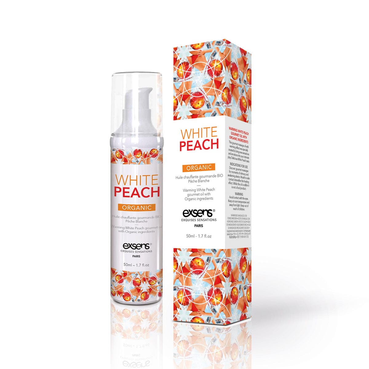 Warming Massage Oil White Peach by Exsens - rolik
