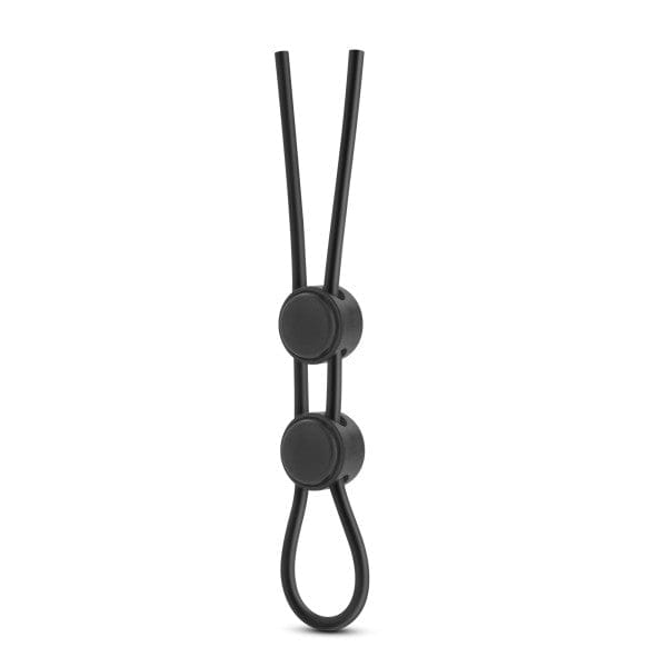 Blush Novelties® Stay Hard Silicone Double Loop Adjustable C-Ring Black - Rolik®