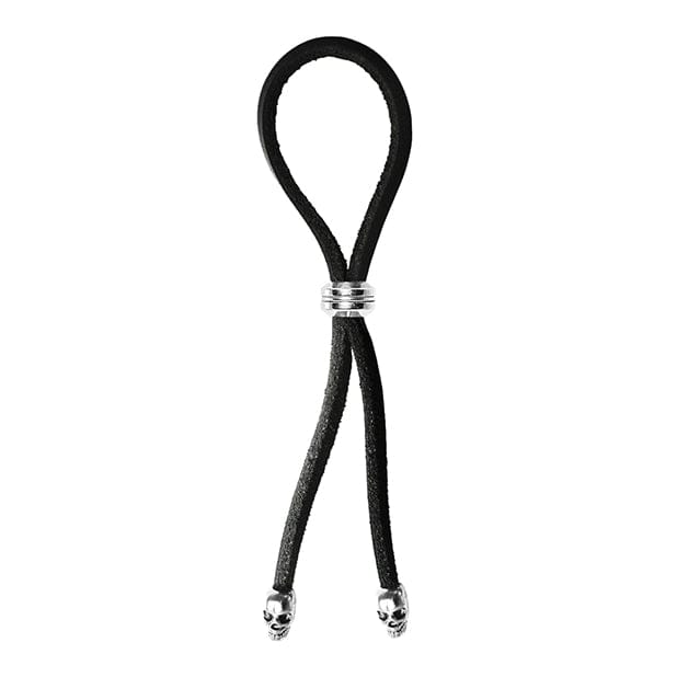 PHS International Bolo Leather Lasso C-Ring Skull Tips Silver - Rolik®