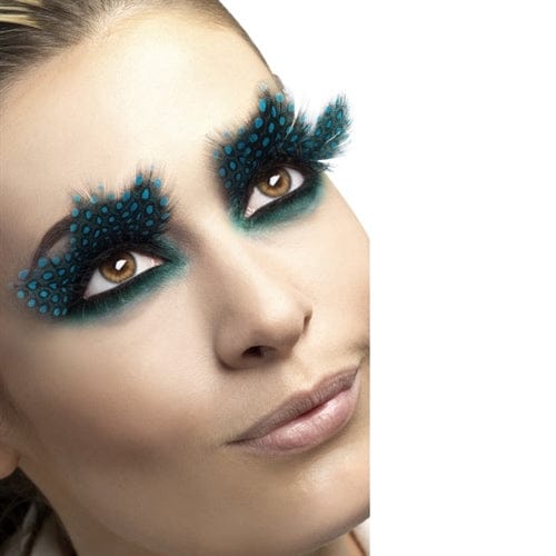 Fever Collection Large Aqua Dots Feather Eyelashes - Rolik®