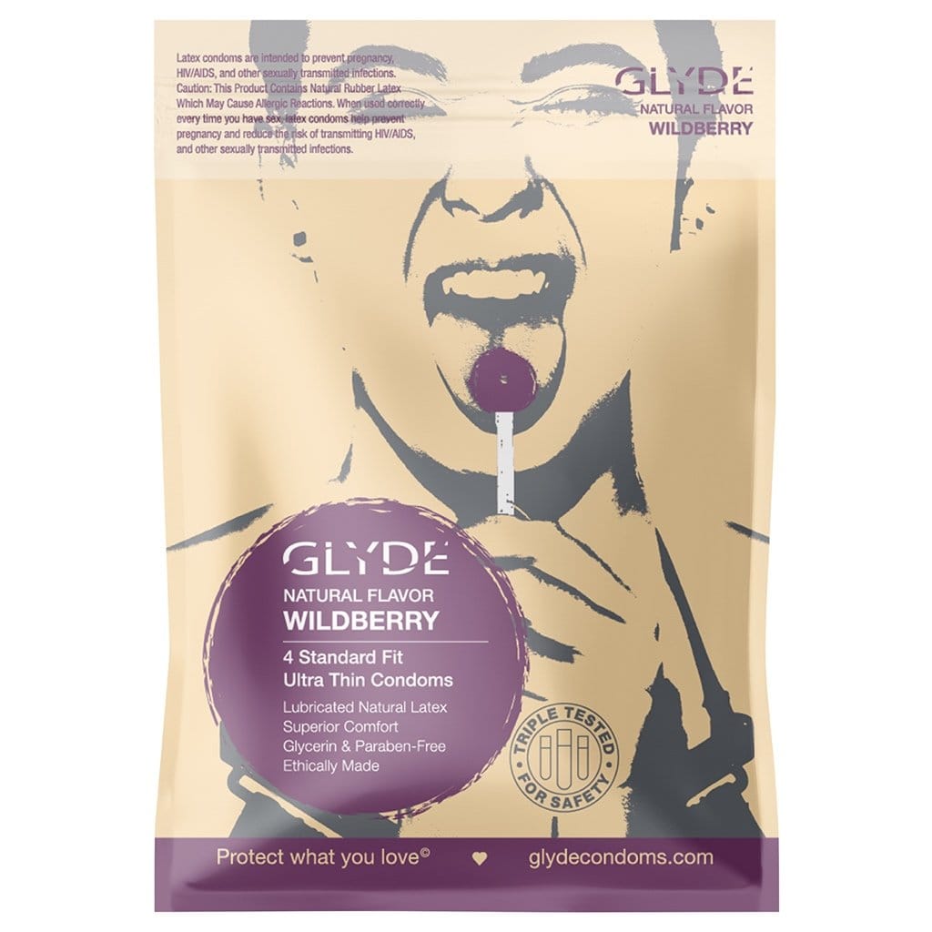 Glyde Organic Wildberry Condoms 4-Pack - Rolik®
